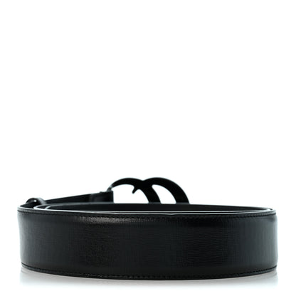 Gucci Azalea Calfskin Enamel Monochrome Double G 40mm Belt 95 38 Black 2 of 7