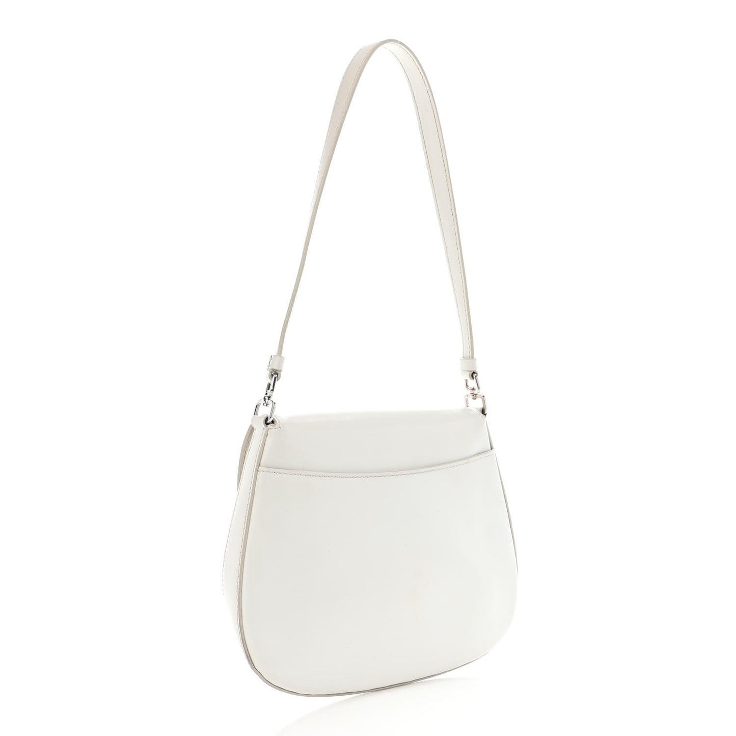 Spazzolato Cleo Flap Shoulder Bag White