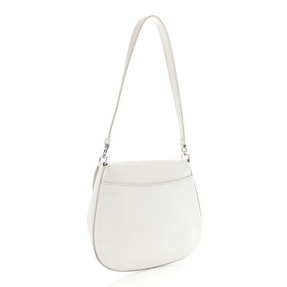 Prada Spazzolato Cleo Flap Shoulder Bag White 3 of 14