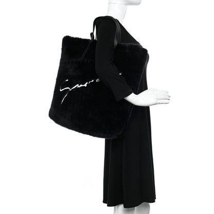 Givenchy Faux Fur Duo Shopper Tote Black White 2 of 10