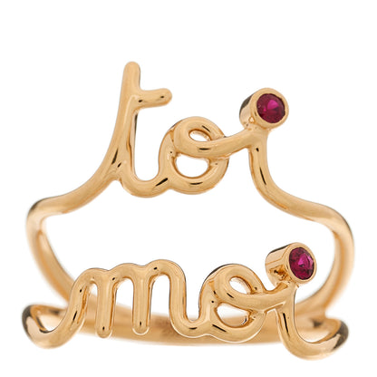 Christian Dior 18K Yellow Gold Ruby Toi Moi Ring 54 6.75 1 of 4