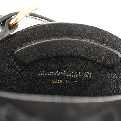 Alexander McQueen Metallic Calfskin Crystal Micro Curve Bucket Bag Gold Black 6 of 13