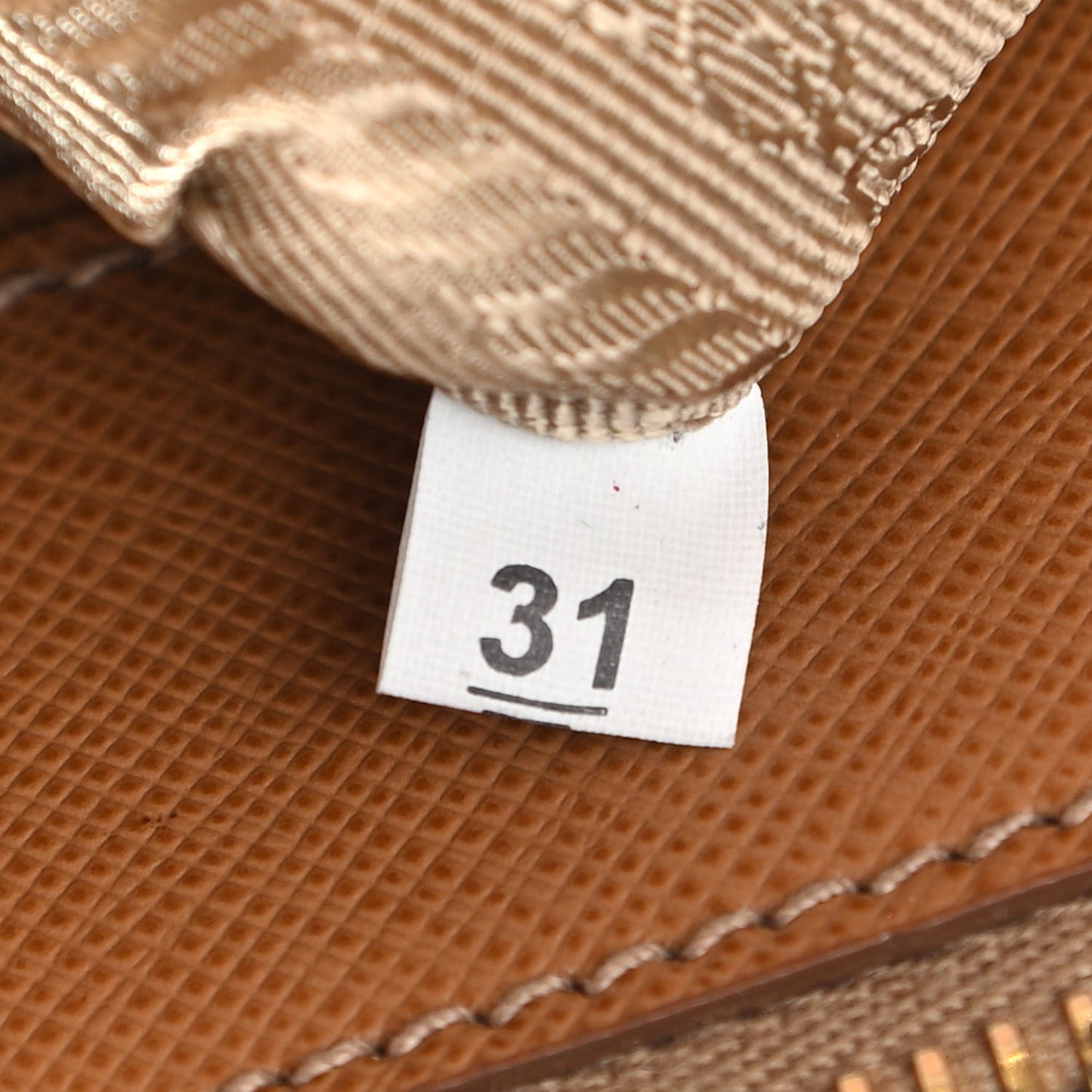 Saffiano Lux Medium Double Zip Tote Caramel