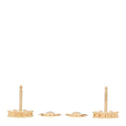 Van Cleef & Arpels 18K Yellow Gold Mother of Pearl Sweet Alhambra Earrings 3 of 5