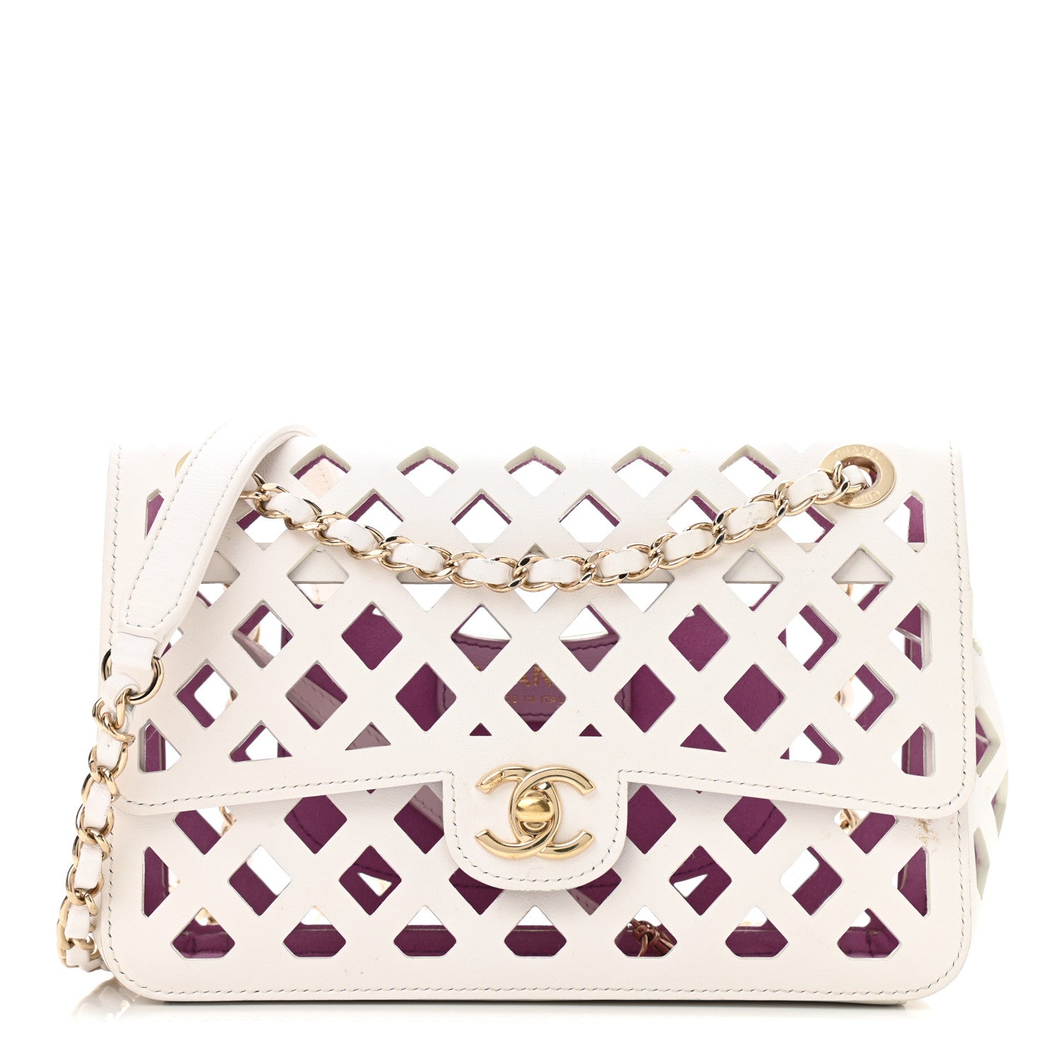 Chanel Lambskin Small Sea Through Flap White Multicolor 3 of 14