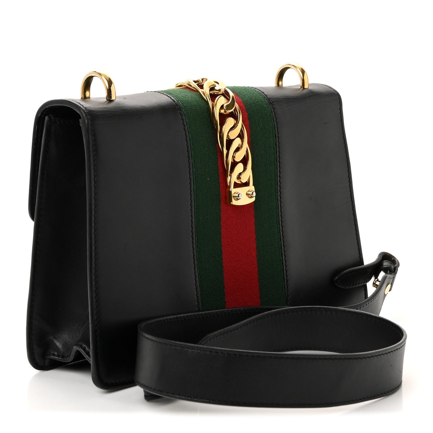 Calfskin Small Sylvie Shoulder Bag Black