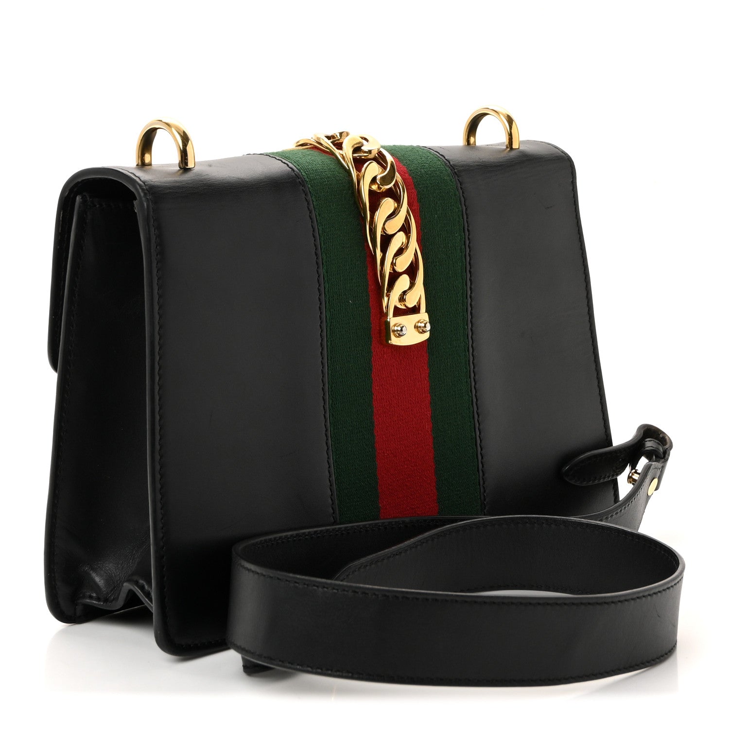 Gucci Calfskin Small Sylvie Shoulder Bag Black 3 of 11