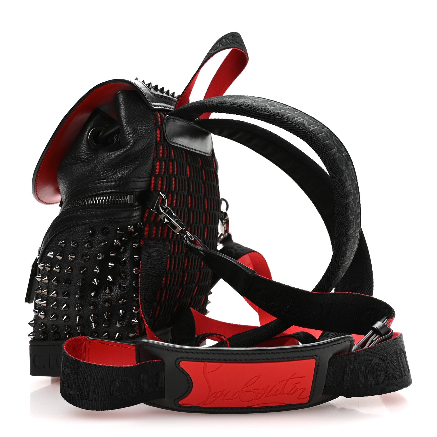 Christian Louboutin Calfskin Spiked Small Explorafunk Backpack Black 2 of 9