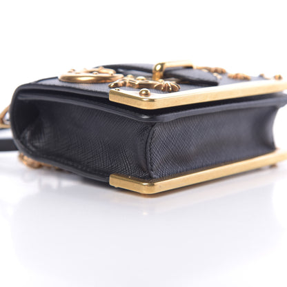 Prada Saffiano Astrology Mini Cahier Bag Black 9 of 10
