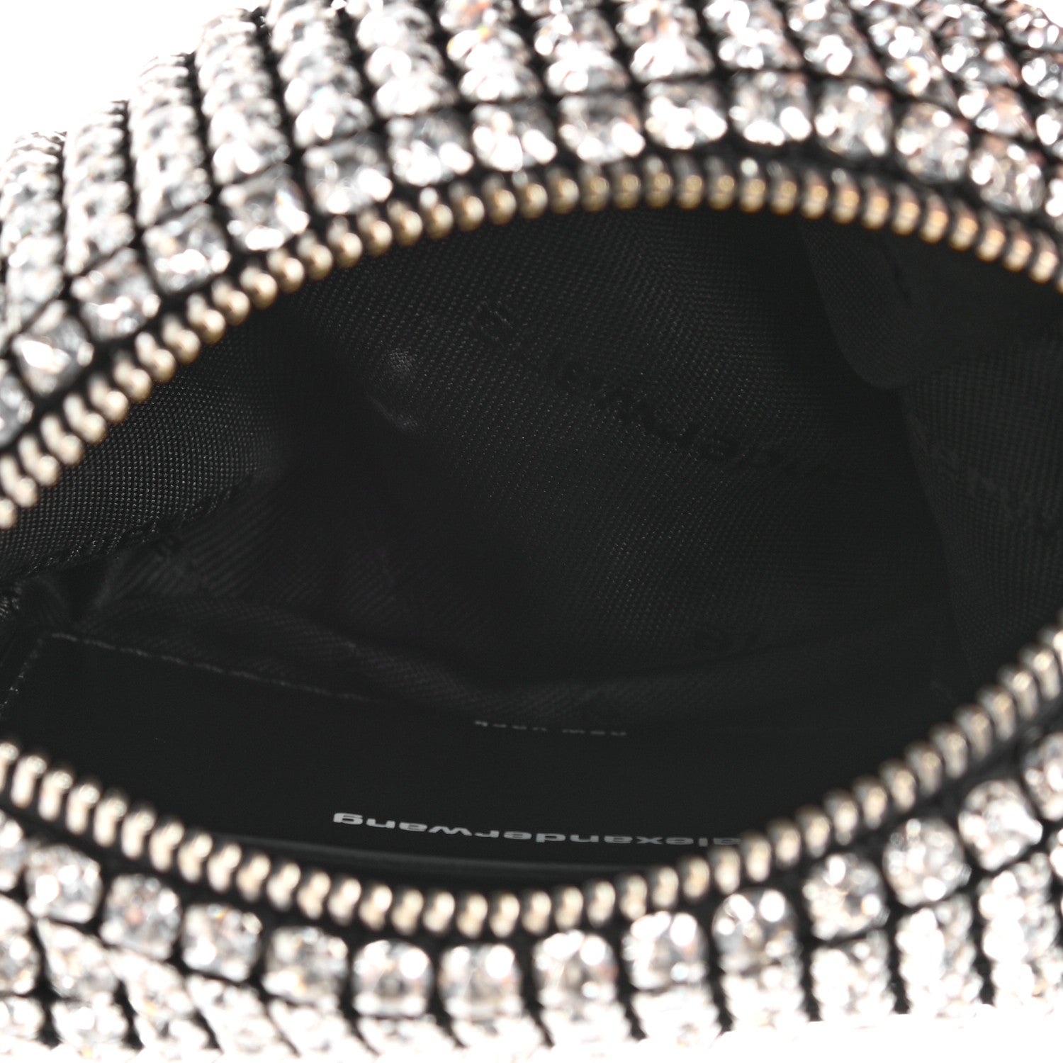 Alexander Wang Mesh Crystal Rhinestone Mini Heiress Pouch Black Silver 5 of 6