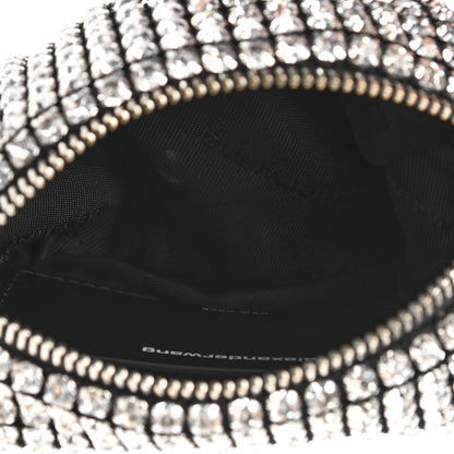 Alexander Wang Mesh Crystal Rhinestone Mini Heiress Pouch Black Silver 5 of 6