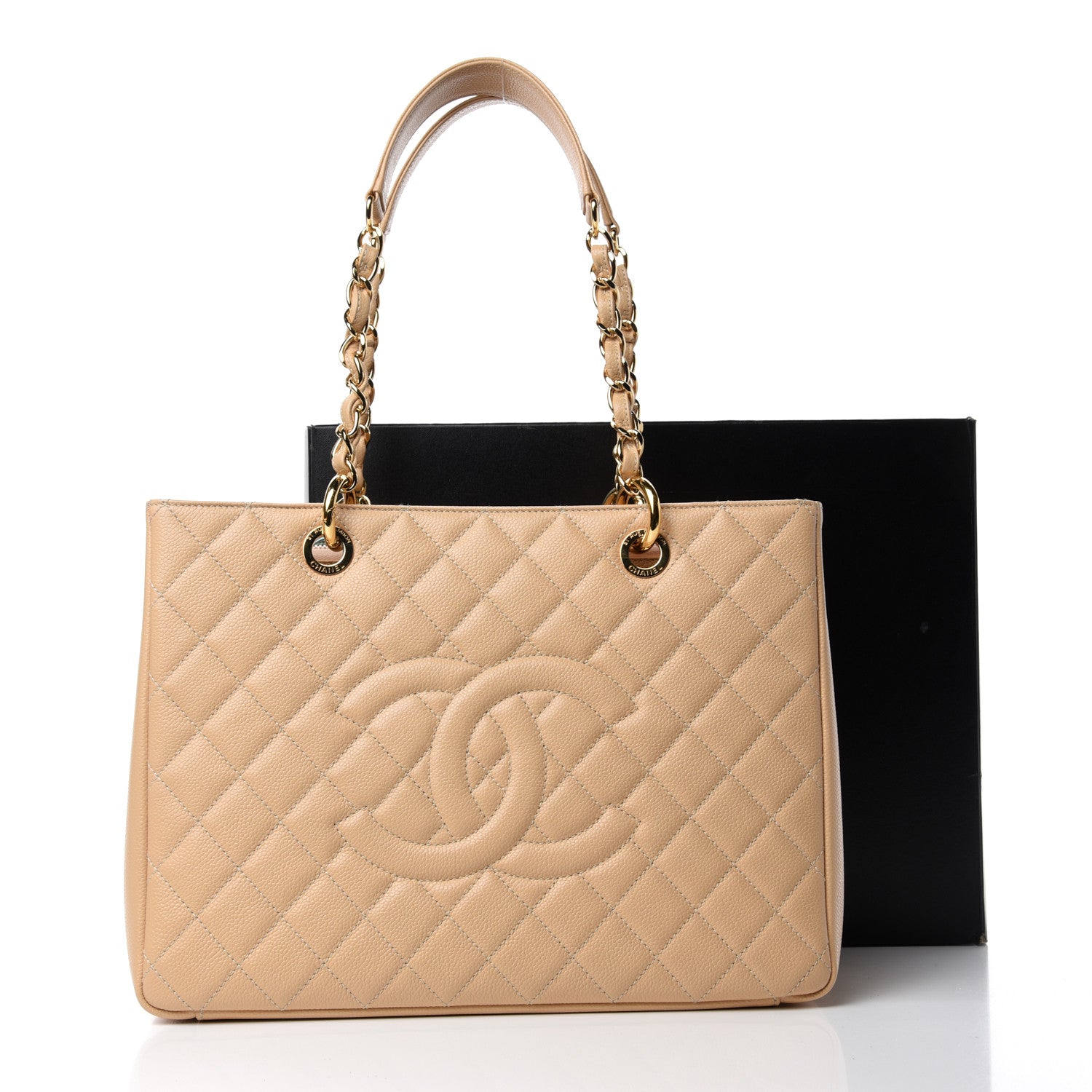 Chanel Caviar Quilted Grand Shopping Tote GST Beige 12 of 12
