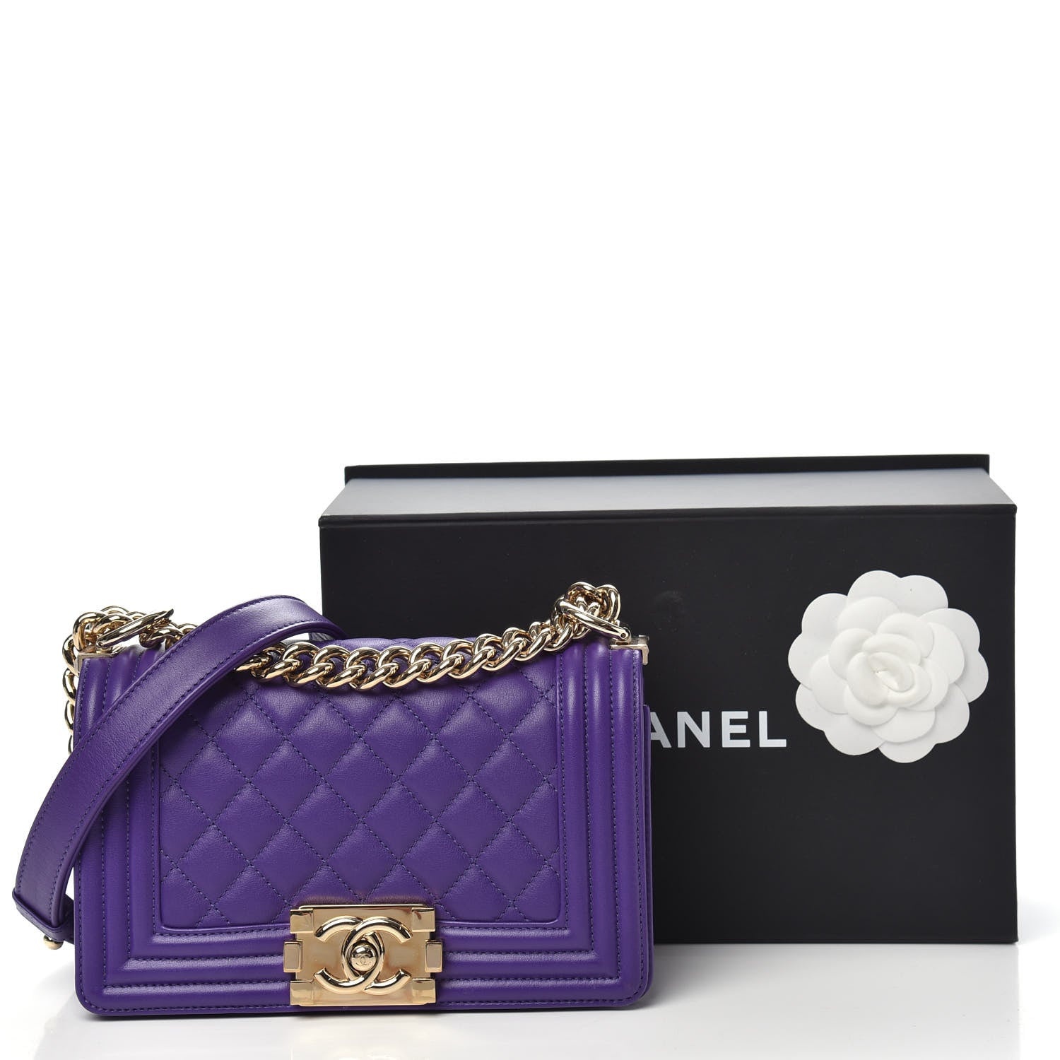 Chanel Calfskin Quilted Small Boy Flap Purple 12 of 12