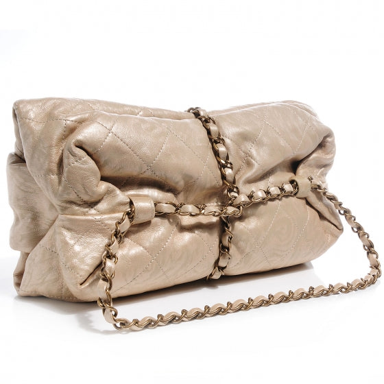 Metallic Calfskin Baluchon Beige