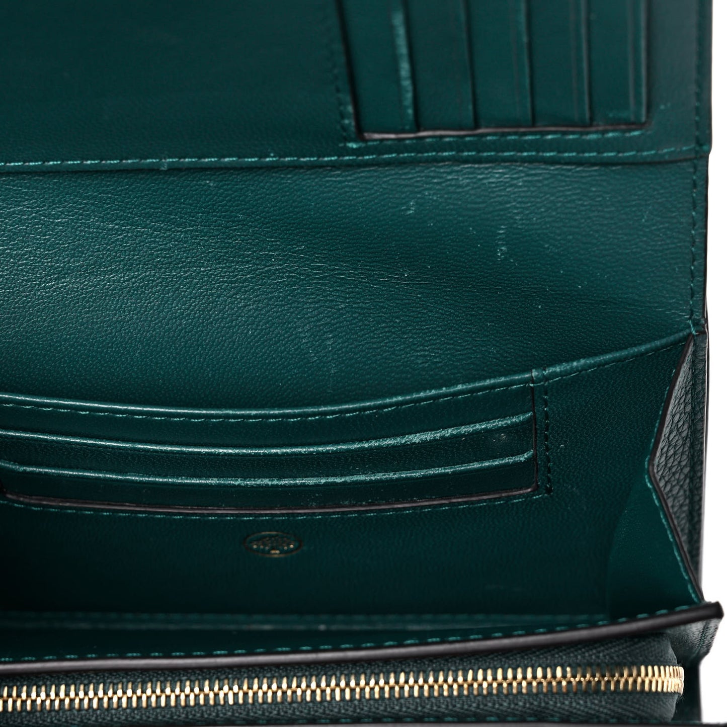 Small Classic Grain Medium Continental French Wallet Ocean Green