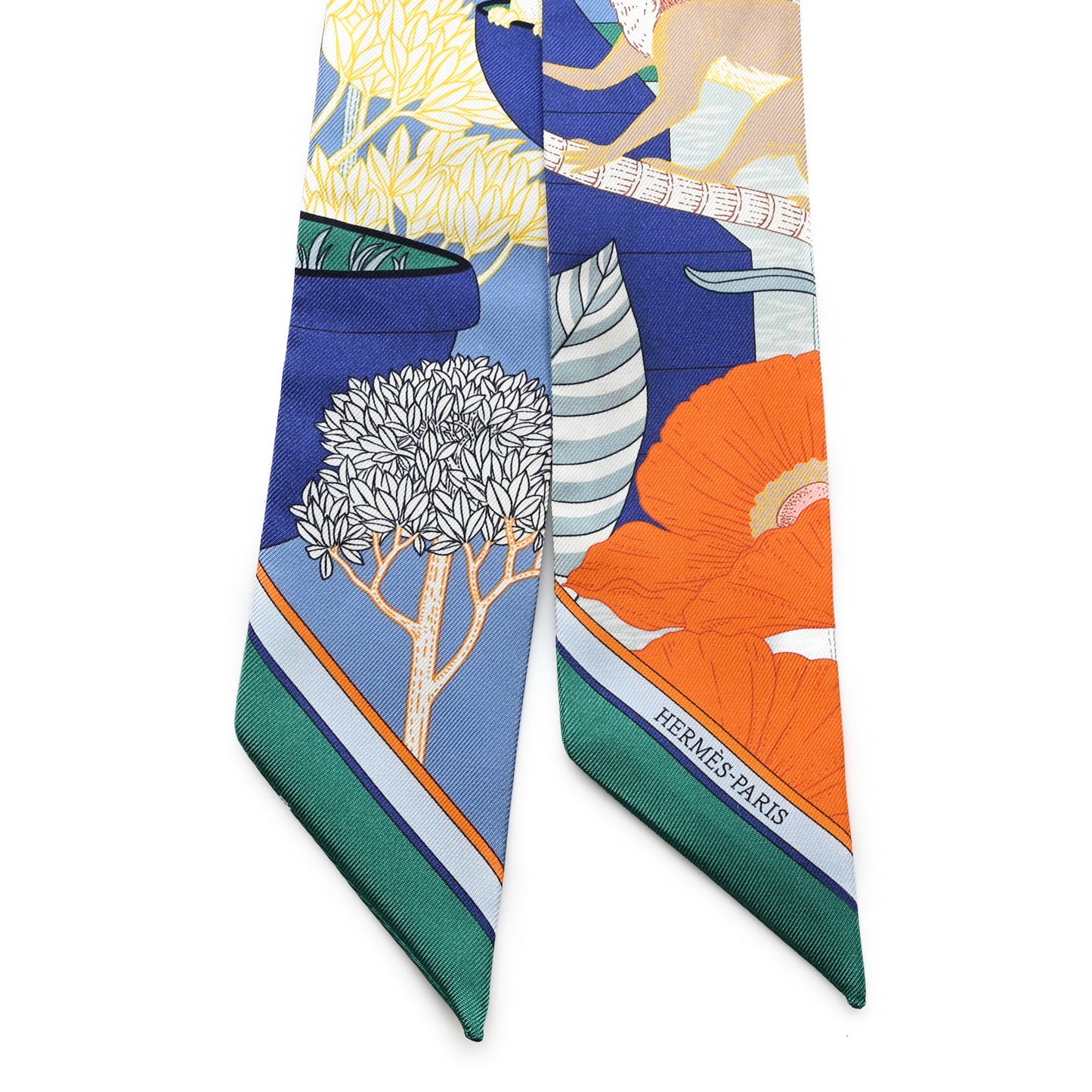 Silk Precious Paradise Twilly Bleu Jean Orange Vert