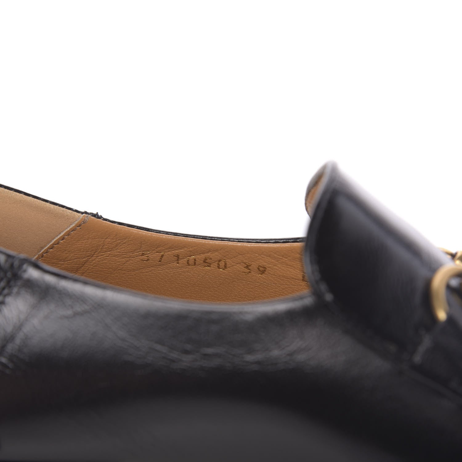 Gucci Goatskin Womens Horsebit Mid-Heel Loafers 39 Black 7 of 8