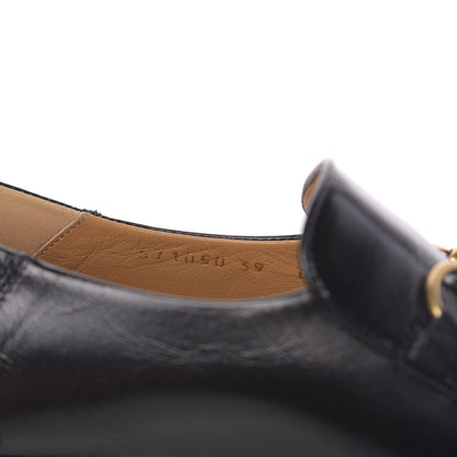Gucci Goatskin Womens Horsebit Mid-Heel Loafers 39 Black 7 of 8