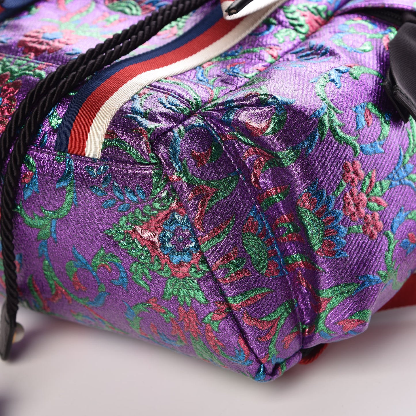 Brocade Web Small Double Buckle Backpack Multicolor