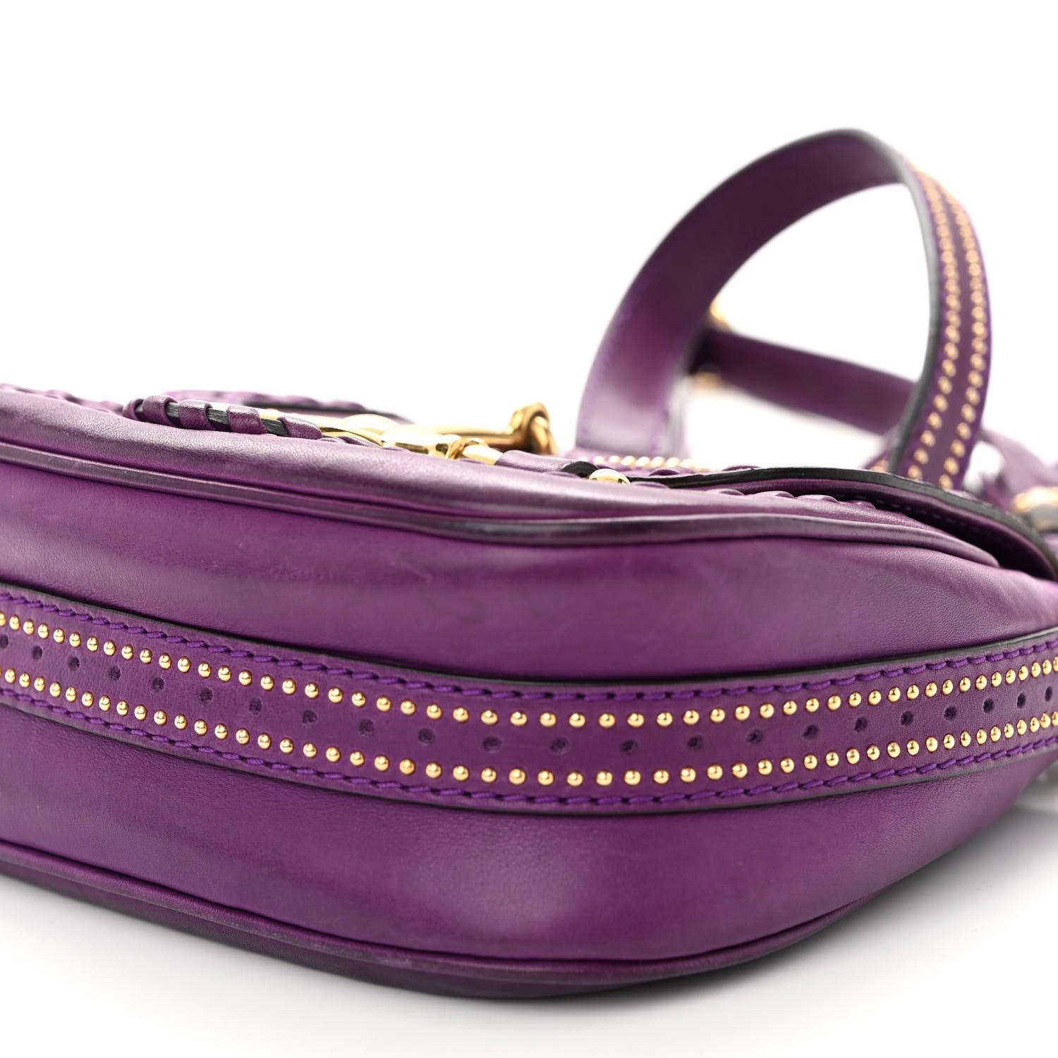 Gucci Calfskin Small Snaffle Bit Shoulder Bag Purple 10 of 11