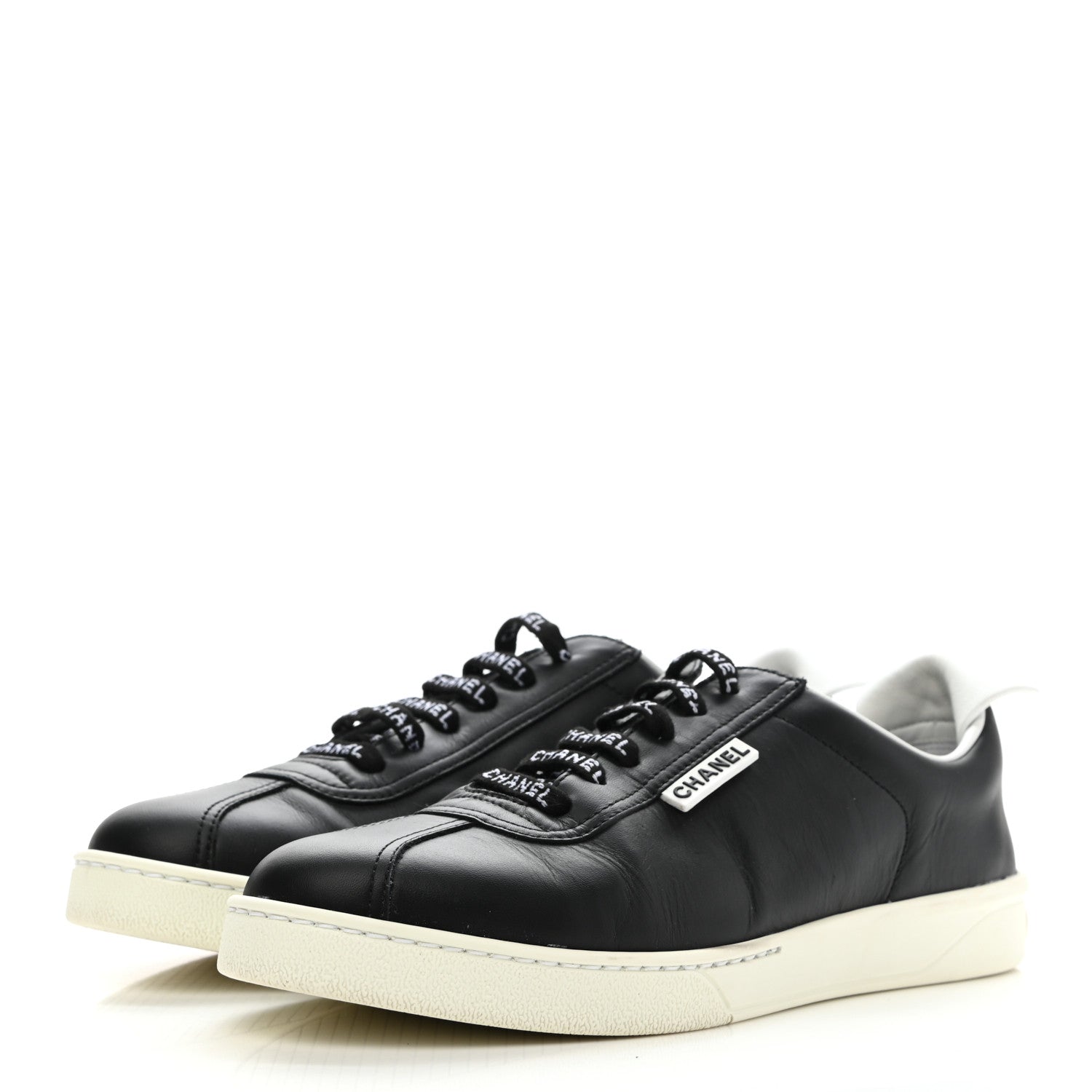 Chanel Calfskin CC Womens Sneakers 39.5 Black 3 of 10