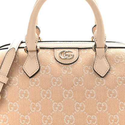 Gucci Summer Denim Calfskin GG Monogram Small Ophidia Top Handle Bag Souffle Rose 9 of 11