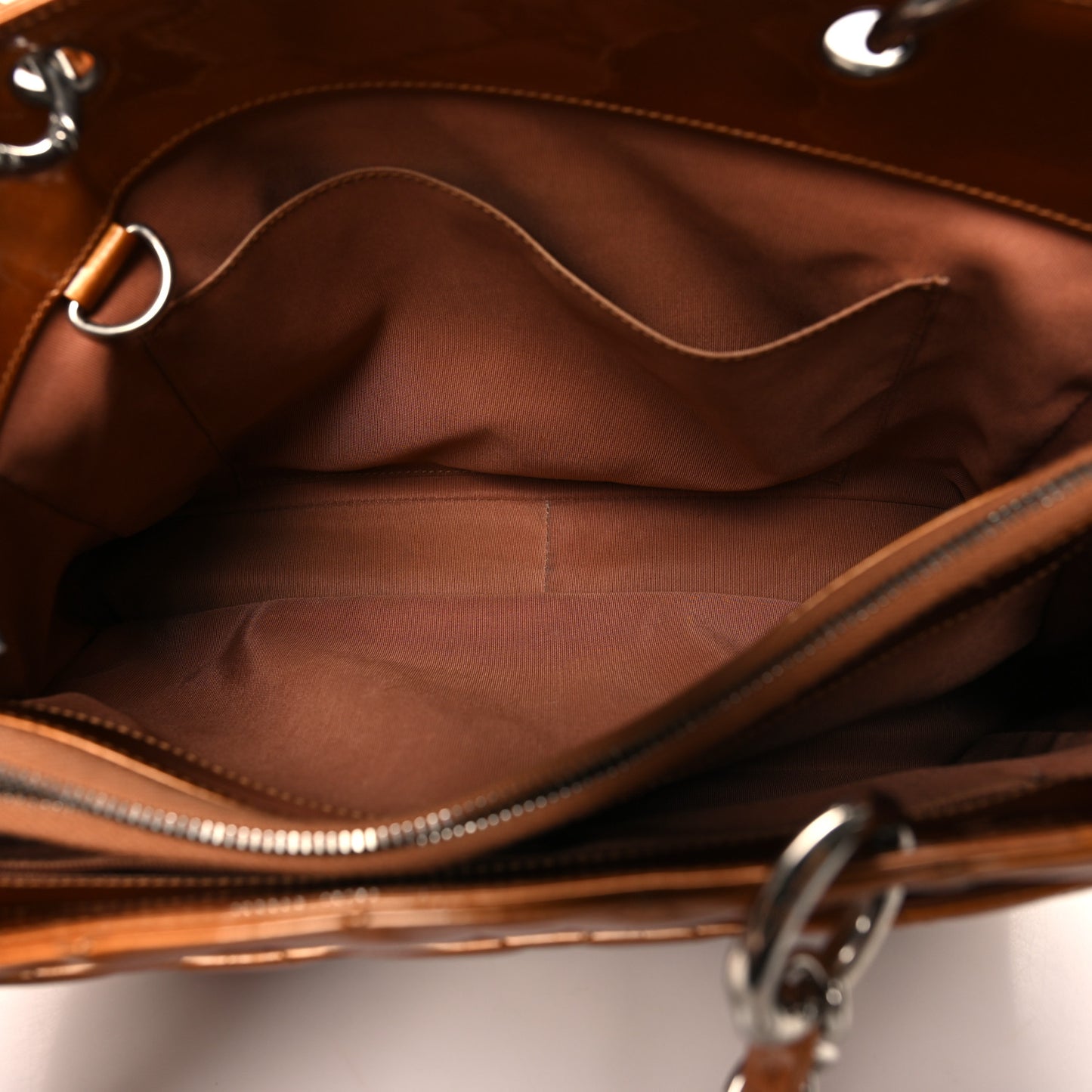 Metallic Patent Quilted Grand Shopping Tote GST Bronze