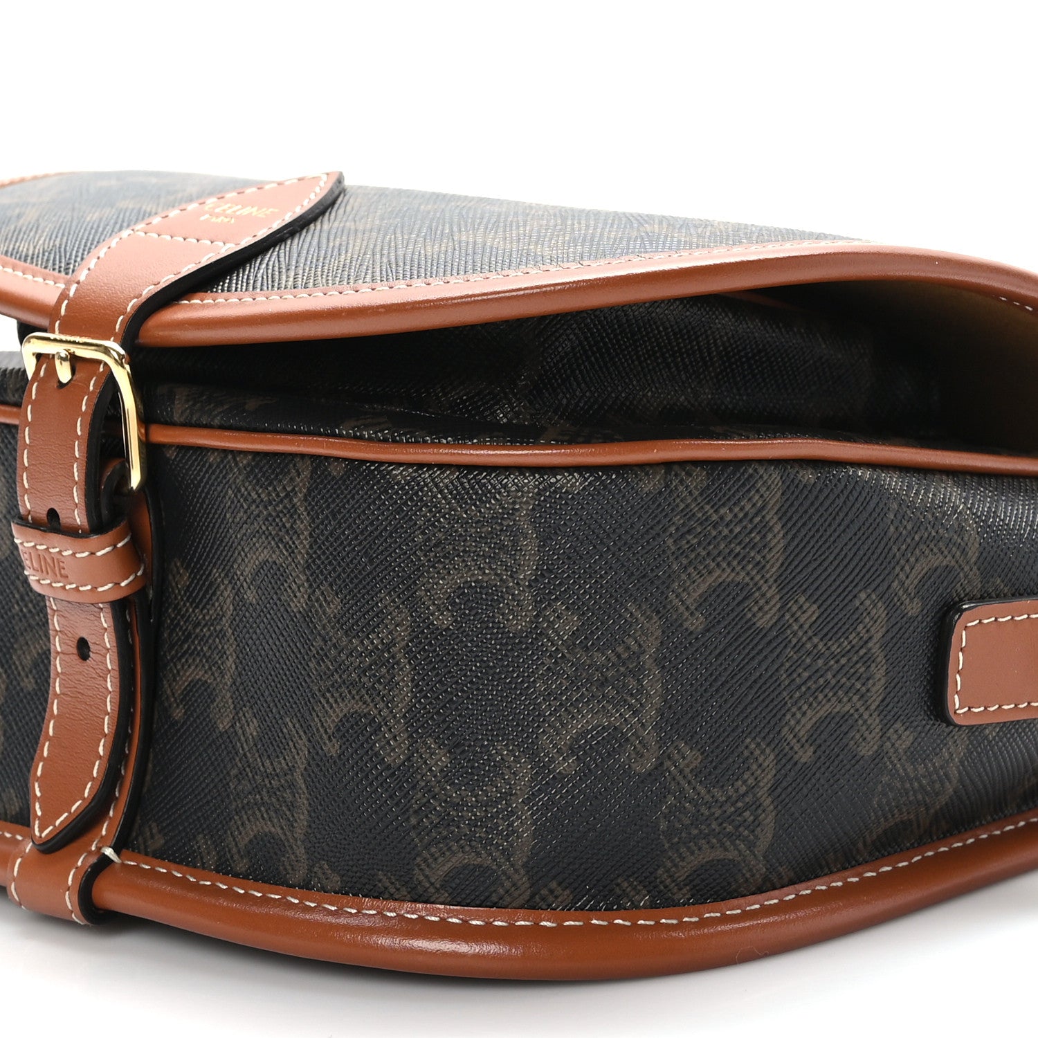Celine Triomphe Canvas Medium Folco Bag Tan 8 of 8