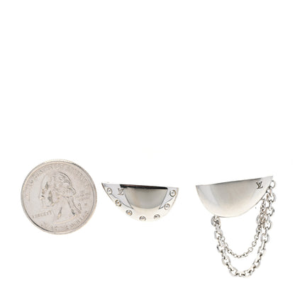 Louis Vuitton Brass Bionic Earrings Palladium 2 of 5