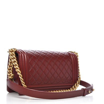 Chanel Lambskin Quilted Medium Boy Flap Burgundy 3 of 14