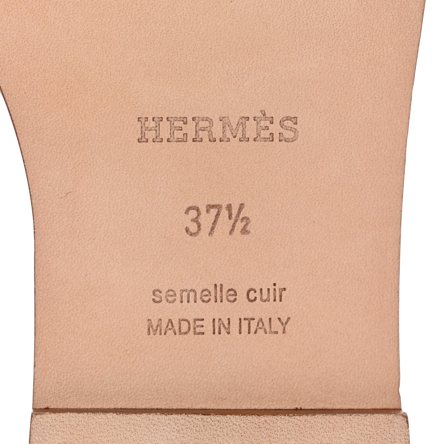 Hermes Box Calfskin Oran Sandals 37.5 Gold 6 of 14