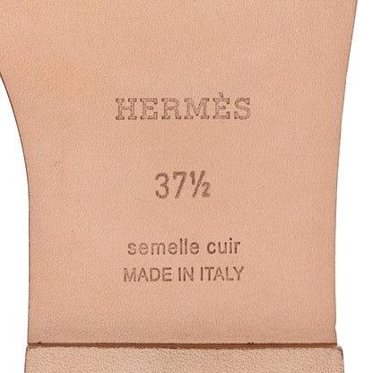 Hermes Box Calfskin Oran Sandals 37.5 Gold 6 of 14
