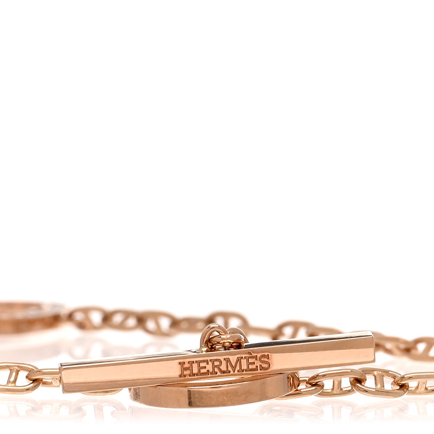 18K Rose Gold Diamond Chaine D'Ancre Contour Bracelet XS