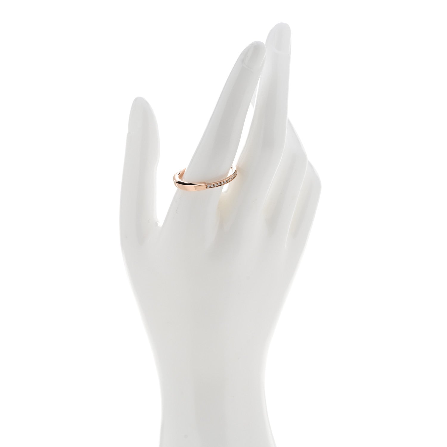 Tiffany 18K Rose Gold Diamond Lock Ring 62 10 2 of 6
