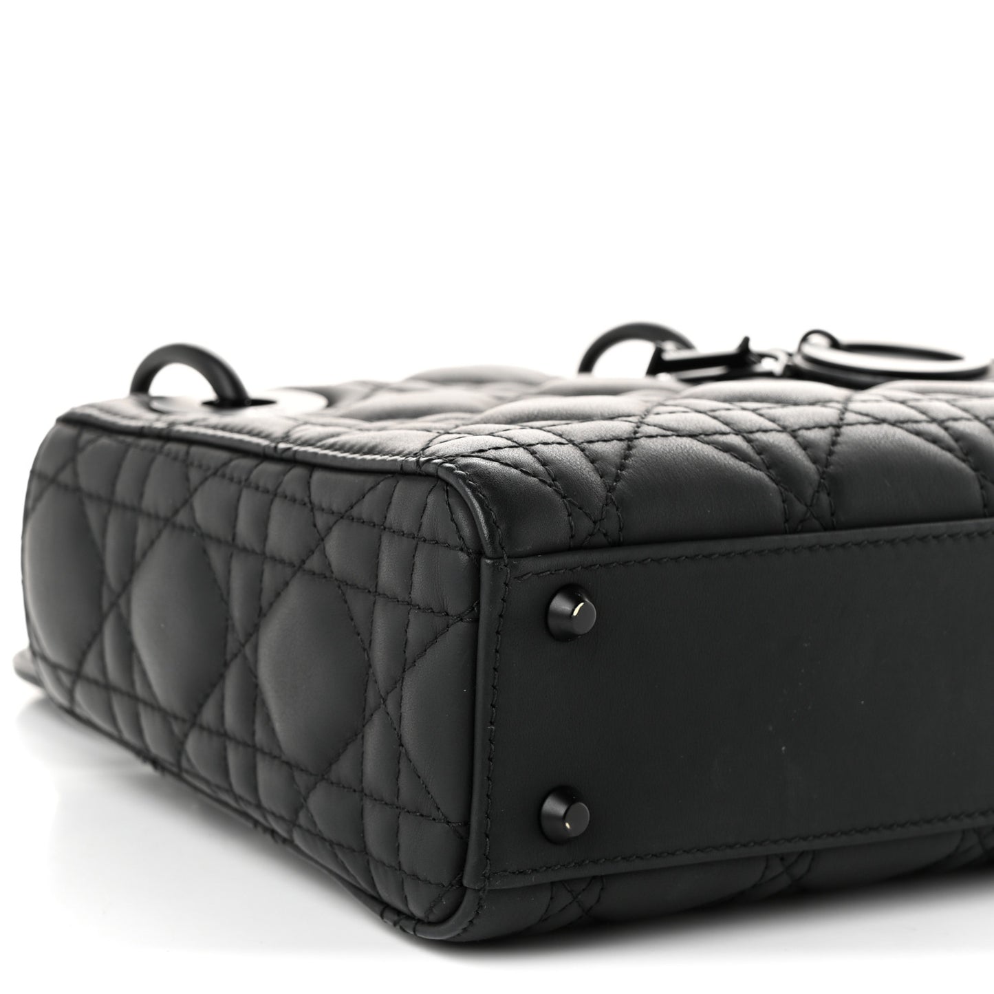 Ultra Matte Calfskin Cannage Mini Lady Dior Black