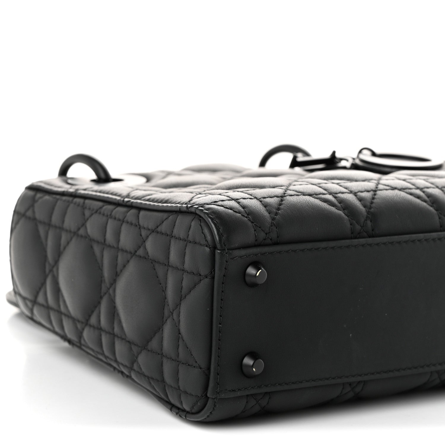 Christian Dior Ultra Matte Calfskin Cannage Mini Lady Dior Black 9 of 10
