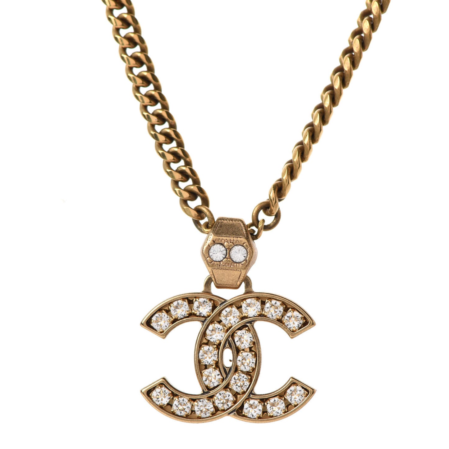 Crystal CC Necklace Gold