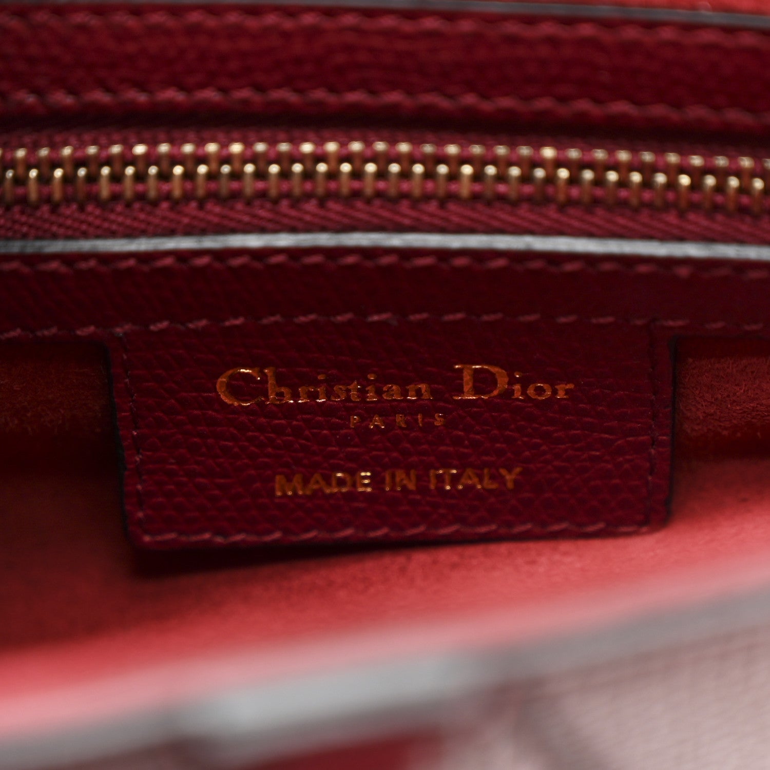 Christian Dior Grained Calfskin Saddle Bag Red 6 of 10