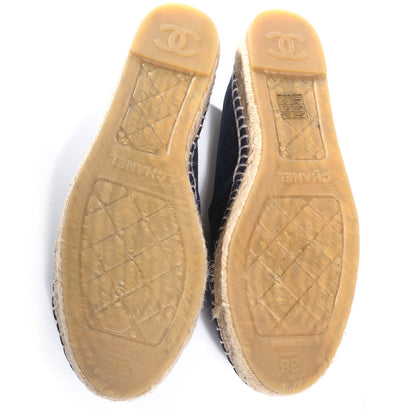 Chanel Suede Double Sole Espadrilles Navy Blue 38 6 of 8
