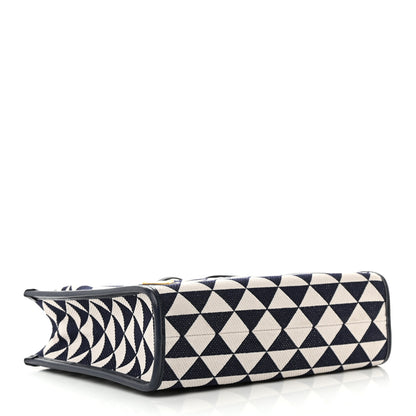 Prada Jacquard Saffiano Triangolo Symbole Embroidered Small Tote Baltico Talco 4 of 12
