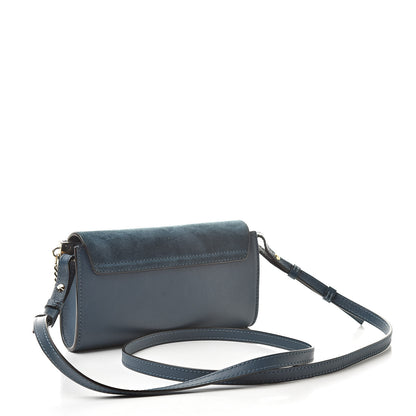Chloe Suede Calfskin Mini Faye Shoulder Bag Majolica Blue 3 of 11