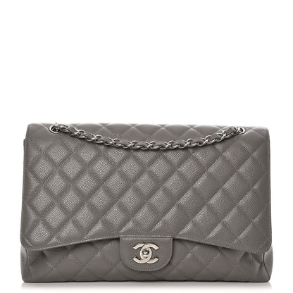 Chanel Caviar Quilted Maxi Single Flap Grey 1 of 14
