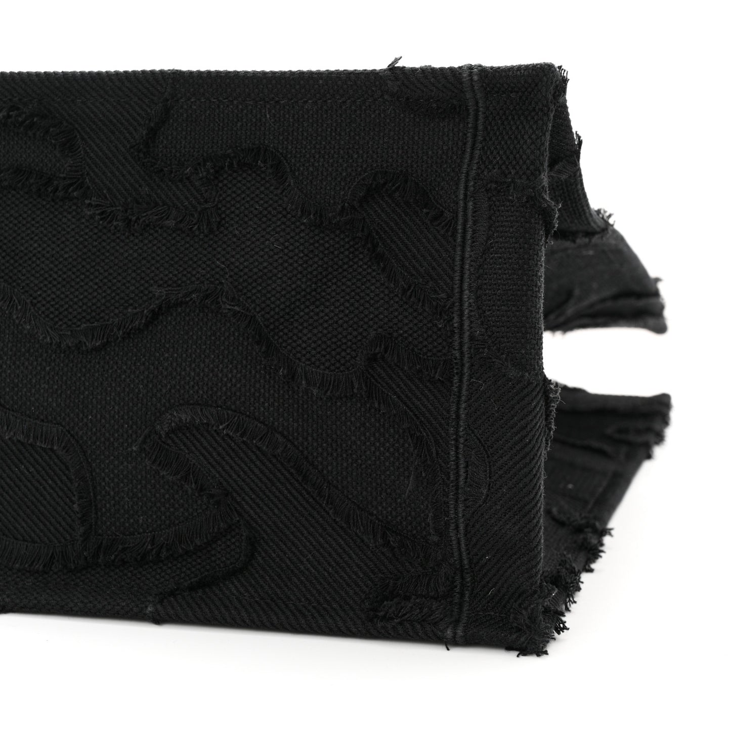 Canvas Embroidered Camouflage Book Tote Black
