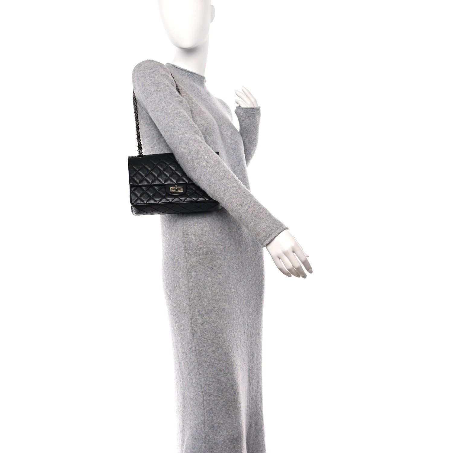 Chanel Aged Calfskin Quilted 2.55 Reissue 225 Flap Black 2 of 10