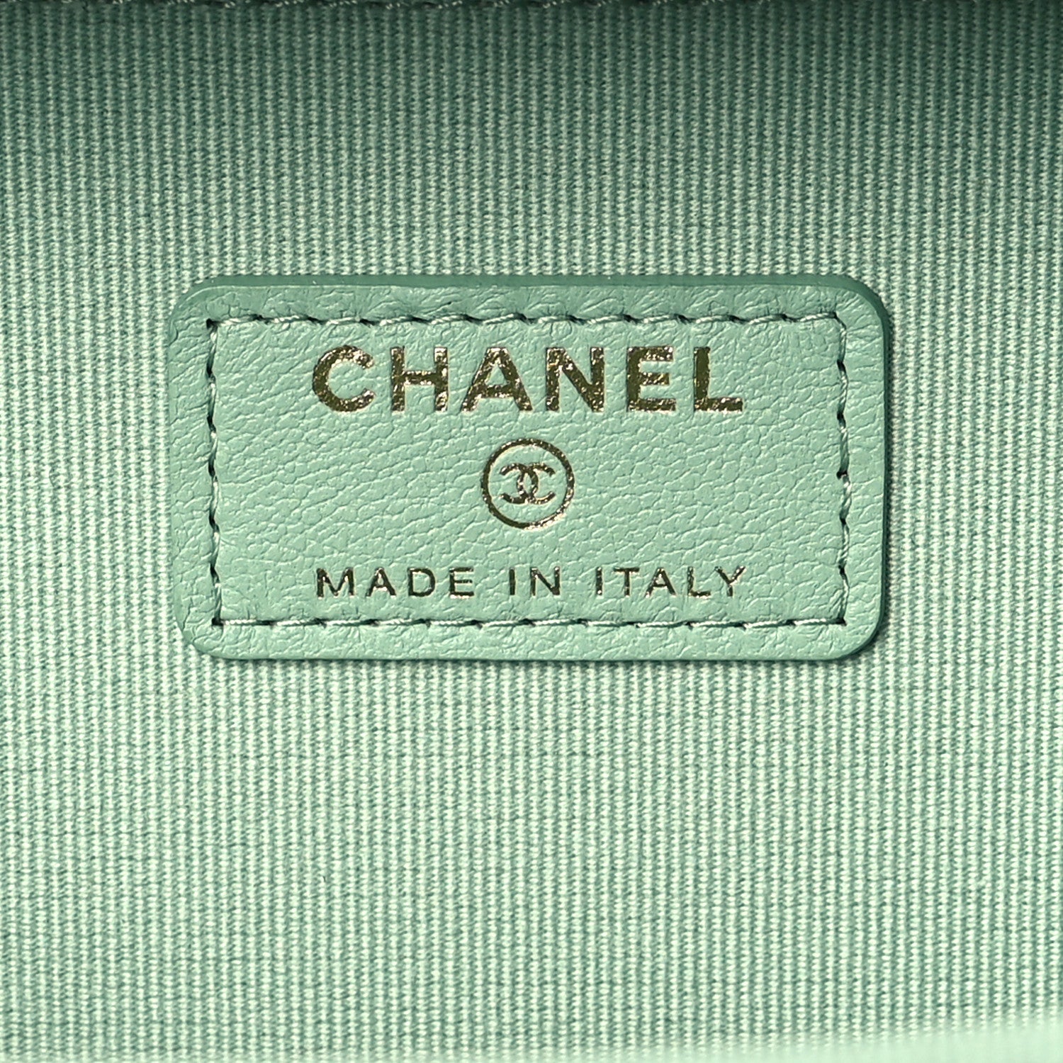 Chanel Lambskin Quilted Top Handle Small Vanity Case Light Green 6 of 9