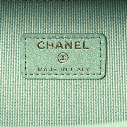 Chanel Lambskin Quilted Top Handle Small Vanity Case Light Green 6 of 9