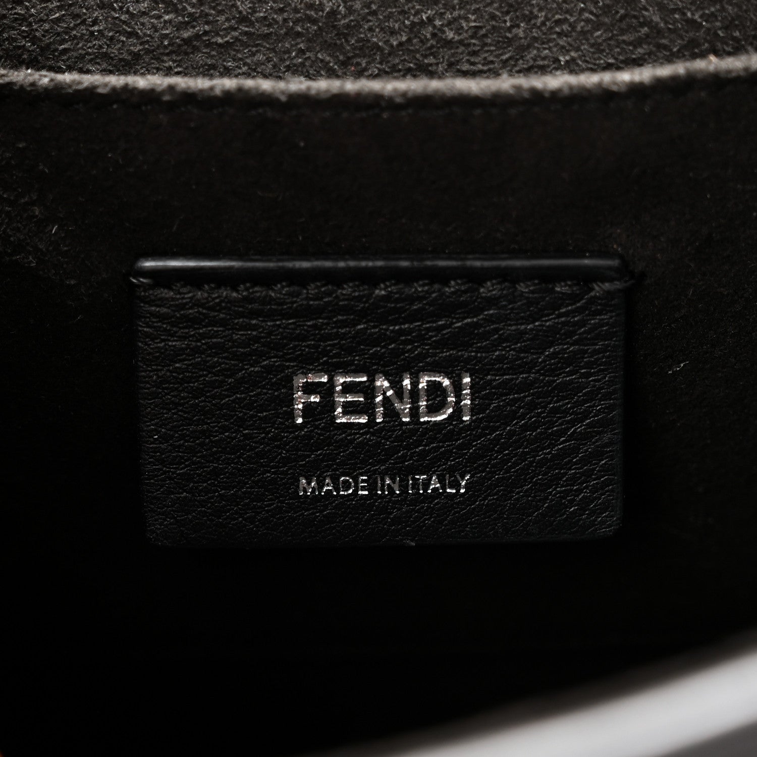 Fendi Vitello Century Velvet F is Fendi FF Small Kan I Shoulder Bag Black Tobacco 6 of 10