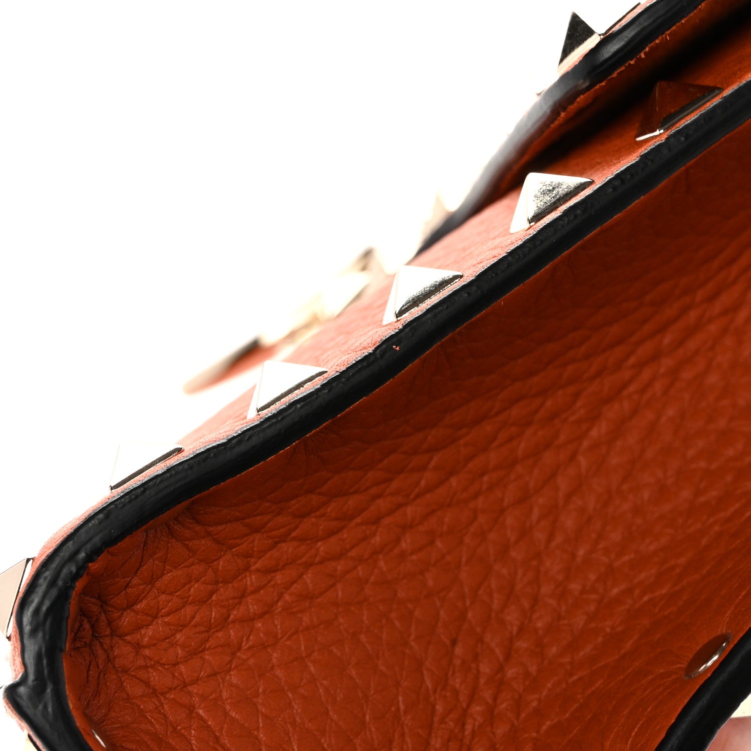 Valentino Garavani Pebbled Calfskin Medium Rockstud Flip Lock Crossbody Bag Orange 11 of 12