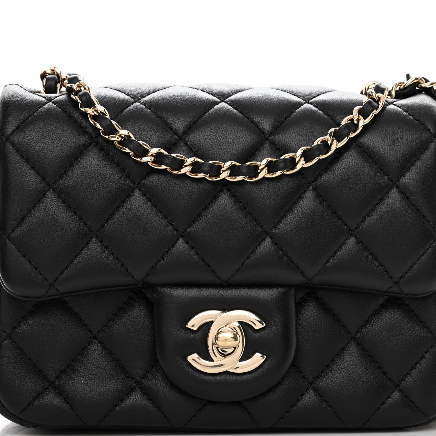 Chanel Lambskin Quilted Enamel Mini Pearl Crush Flap Black 8 of 11