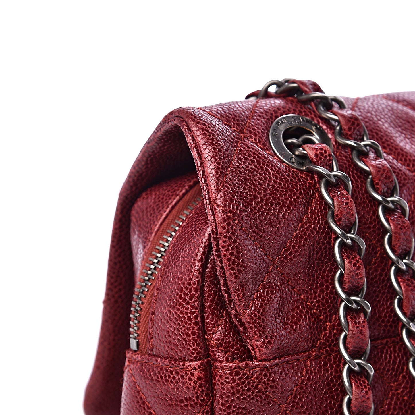 Caviar Quilted Jumbo Easy Flap Red
